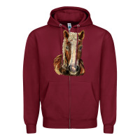 Burgundy Belgian Horse Zipper Hoodie - LillyAllenDesigns