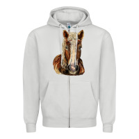 Dove Grey Belgian Horse Zipper Hoodie - LillyAllenDesigns