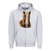 Heather Grey Belgian Horse Zipper Hoodie - LillyAllenDesigns