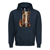 Navy Belgian Horse Zipper Hoodie - LillyAllenDesigns