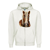 Oatmeal Heather Belgian Horse Zipper Hoodie - LillyAllenDesigns