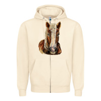 Sandshell Belgian Horse Zipper Hoodie - LillyAllenDesigns