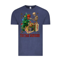 Vintage Denim Skeleton tis the season Vintage Tee - FaDigitalArtStudio