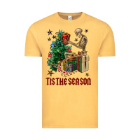 Vintage Mustard Skeleton tis the season Vintage Tee - FaDigitalArtStudio