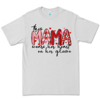 Dove Grey this mama wears her heart on her gleeve Premium Tee - MaliasSmallBusiness