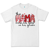 White this mama wears her heart on her gleeve Premium Tee - MaliasSmallBusiness