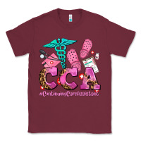 Burgundy cca  continuing care assistant with crocs Classic Tee - AdoDesignShop