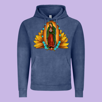 Sunflower Our Lady Of Guadalupe Vintage Hoodie Designed By Jahusdesignshop