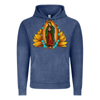 Vintage Denim sunflower our lady of guadalupe Vintage Hoodie - JahusDesignShop