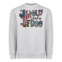 Heather Grey wild and free Heavyweight Sweatshirt - CowhideDigitalArt