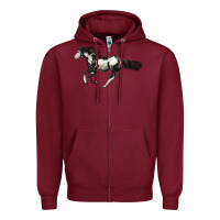 Burgundy American Paint Horse Zipper Hoodie - LillyAllenDesigns