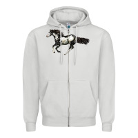 Dove Grey American Paint Horse Zipper Hoodie - LillyAllenDesigns