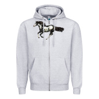 Heather Grey American Paint Horse Zipper Hoodie - LillyAllenDesigns