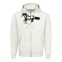 Oatmeal Heather American Paint Horse Zipper Hoodie - LillyAllenDesigns