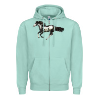 Seafoam American Paint Horse Zipper Hoodie - LillyAllenDesigns