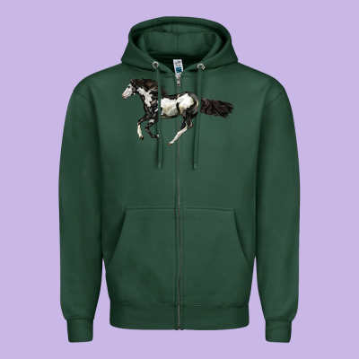 American Paint Horse Zipper Hoodie Designed By Lillyallendesigns