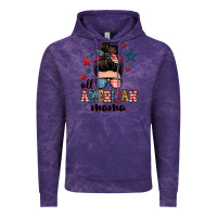Cloud Purple all american mama messy bun Vintage Hoodie - Zillion Design Studio