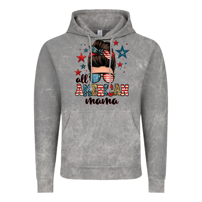 All American Mama Messy Bun Vintage Hoodie by Zillion Design Studio | Teevron