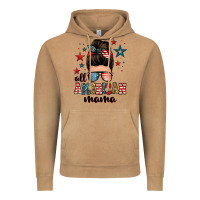 Vintage Camel all american mama messy bun Vintage Hoodie - Zillion Design Studio