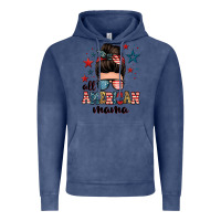Vintage Denim all american mama messy bun Vintage Hoodie - Zillion Design Studio