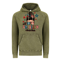 Vintage Olive all american mama messy bun Vintage Hoodie - Zillion Design Studio