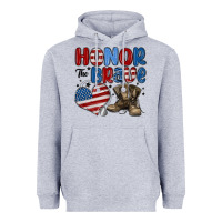 Heather Grey honor the brave Heavyweight Hoodie - MaliasSmallBusiness