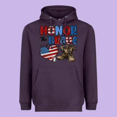 Honor The Brave Heavyweight Hoodie Designed By Maliassmallbusiness