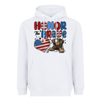 White honor the brave Heavyweight Hoodie - MaliasSmallBusiness