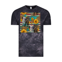 Cloud Black two cute heifers seamless pattern Vintage Tee - HRA Design Shop
