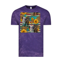 Cloud Purple two cute heifers seamless pattern Vintage Tee - HRA Design Shop