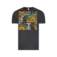 Vintage Black two cute heifers seamless pattern Vintage Tee - HRA Design Shop