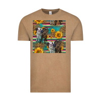 Vintage Coffee two cute heifers seamless pattern Vintage Tee - HRA Design Shop