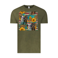 Vintage Olive two cute heifers seamless pattern Vintage Tee - HRA Design Shop