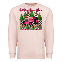Pale Pink nothing runs like a reindeer Premium Sweatshirt - MaliasSmallBusiness