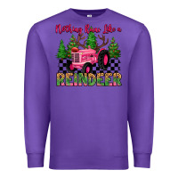 Purple nothing runs like a reindeer Premium Sweatshirt - MaliasSmallBusiness