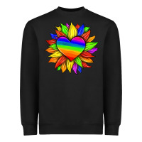Black lgbtq color heart and sunflower Heavyweight Sweatshirt - HRA Design Shop