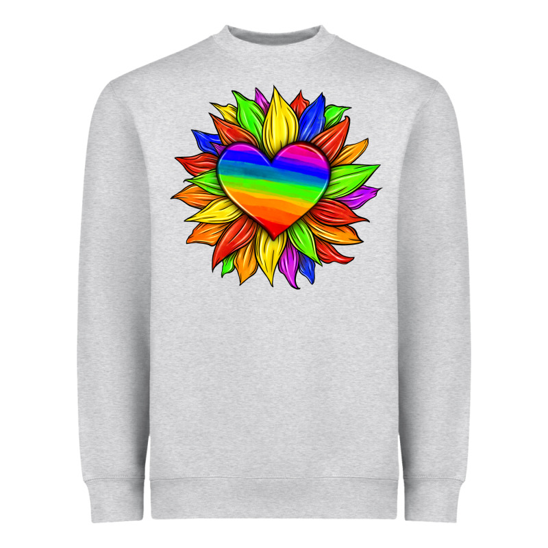 Lgbtq Color Heart And Sunflower Heavyweight Sweatshirt by HRA Design Shop | Teevron