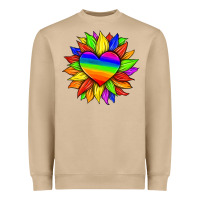 Mushroom lgbtq color heart and sunflower Heavyweight Sweatshirt - HRA Design Shop