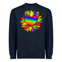 Navy lgbtq color heart and sunflower Heavyweight Sweatshirt - HRA Design Shop