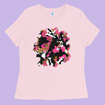 Valentine's Day Cow Patches Ladies Tee Designed By Adodesignshop
