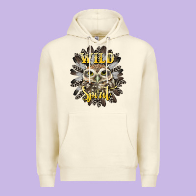 Wild Spirit Owl Premium Hoodie Designed By Barkaloodesign
