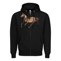 Black Missouri Fox Trotter horse Zipper Hoodie - LillyAllenDesigns