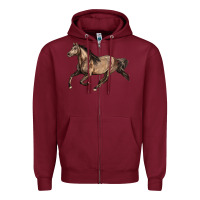 Burgundy Missouri Fox Trotter horse Zipper Hoodie - LillyAllenDesigns
