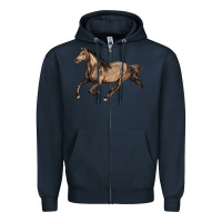 Navy Missouri Fox Trotter horse Zipper Hoodie - LillyAllenDesigns
