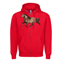 Red Missouri Fox Trotter horse Zipper Hoodie - LillyAllenDesigns