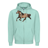 Seafoam Missouri Fox Trotter horse Zipper Hoodie - LillyAllenDesigns