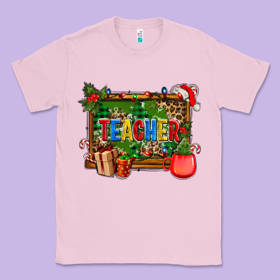 Christmas Teacher And Coffe Cup With Board Classic Tee Designed By Adodesignshop