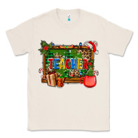 Natural christmas teacher and coffe cup with board Classic Tee - AdoDesignShop