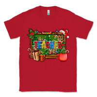Red christmas teacher and coffe cup with board Classic Tee - AdoDesignShop