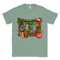 Sage christmas teacher and coffe cup with board Classic Tee - AdoDesignShop